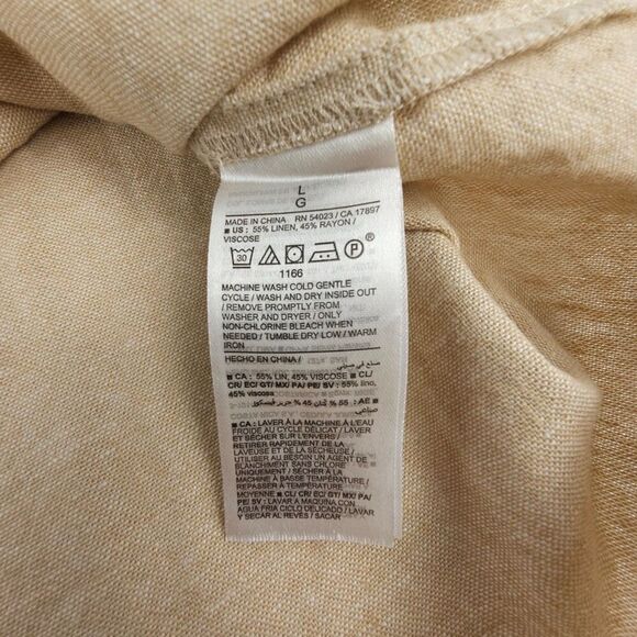 Linen Column Midi Skirt High Waisted Natural Beige Old Money Lagenlook Minimal - Picture 7 of 8